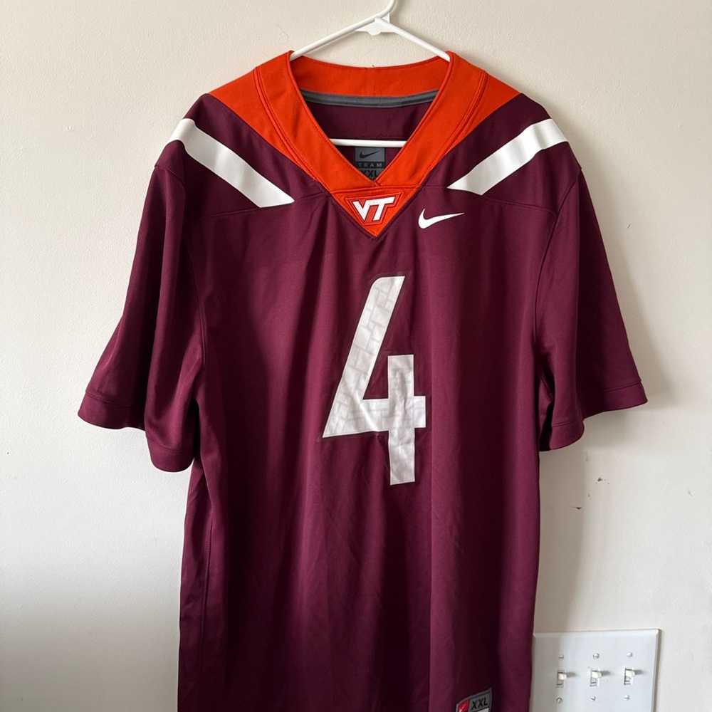 Men’s Nike Chance Fitzgerald #4 Virginia Tech Hokies NCAA Jersey Sz 2XL - RARE